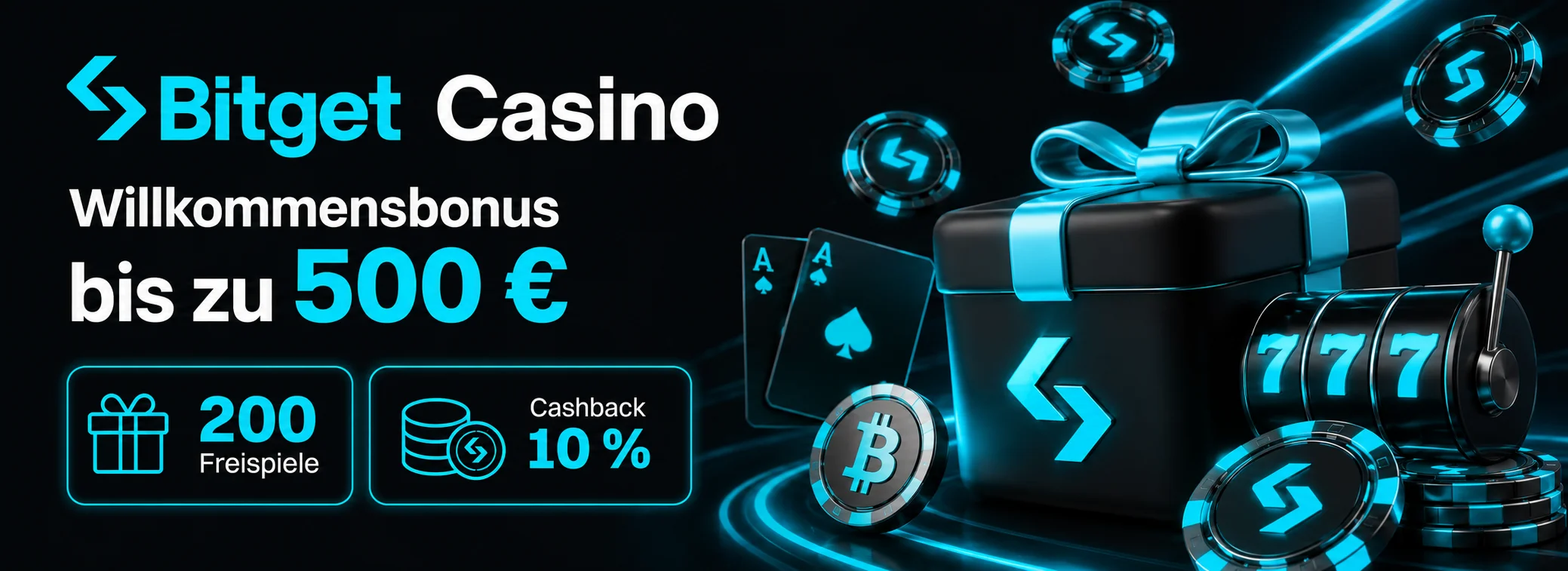 Willkommenspaket im Bitget Casino mit 200 Freispielen